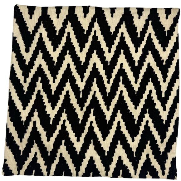 West Elm Chevron Crewel Embroidered Pillow Covers 20x20 Set of 2 Cotton - Picture 2 of 6